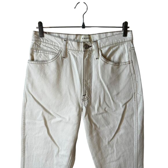FRAME Denim New The True Straight High Rise Jean OPTTSTR728 Blanc Italy Women 27 - Picture 4 of 10